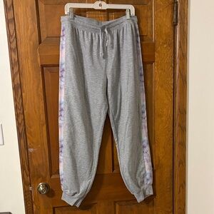 Gray Joggers with Tie-Dye Accents